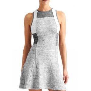 ATHLETA DEREK LAM 10C Downtown Gray Antique White Mini Dress